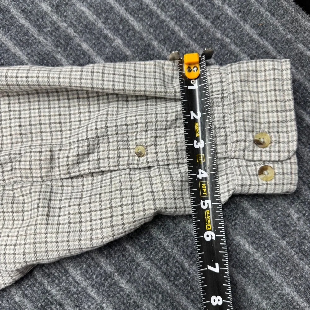 The North Face Button Down Shirt Large Gray Plaid Outdoor Hiking L/G (2178)